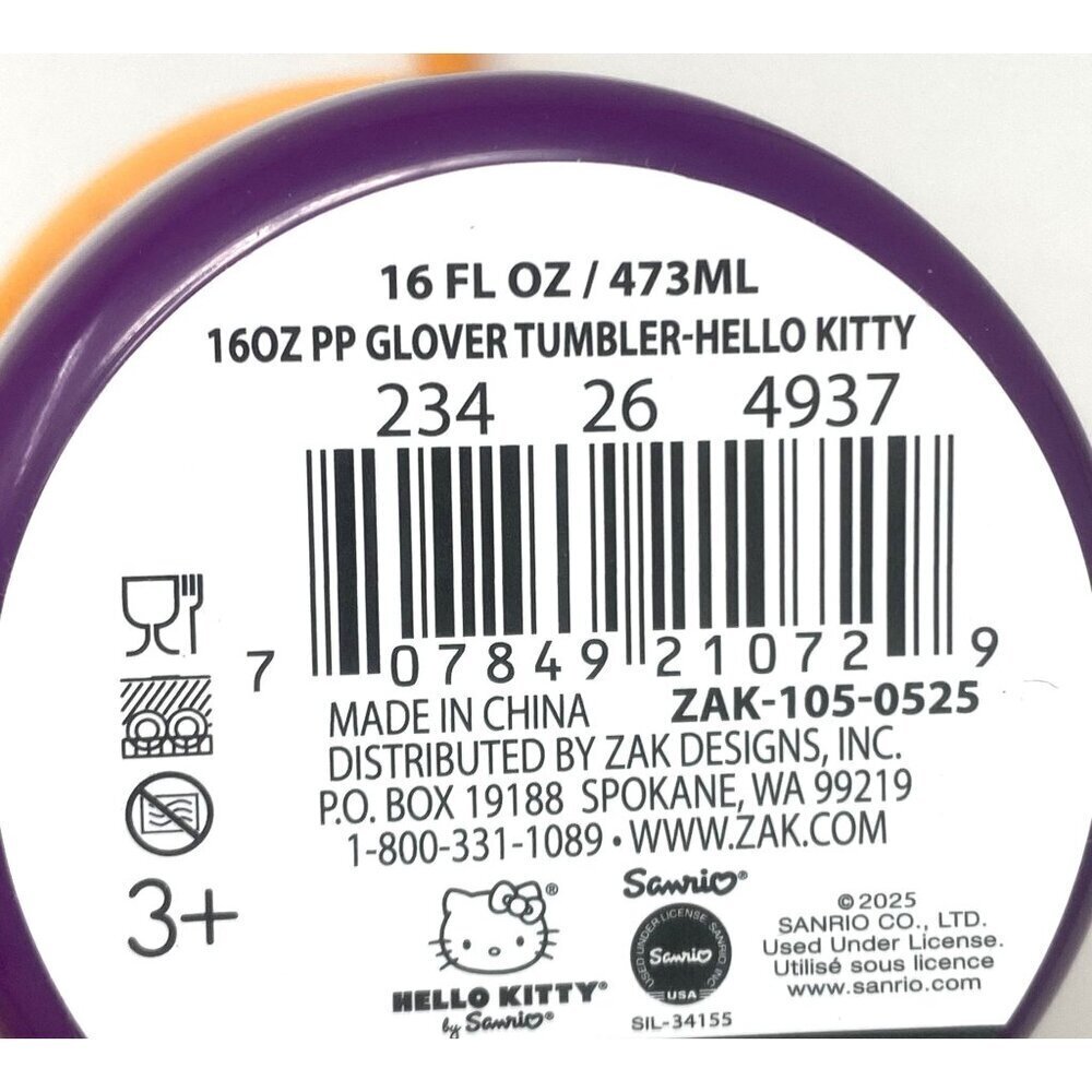 Target Halloween Zak Kids Tumbler Hello Kitty Peanuts Monsters Theme 16 Fl Oz - Picture 4 of 14